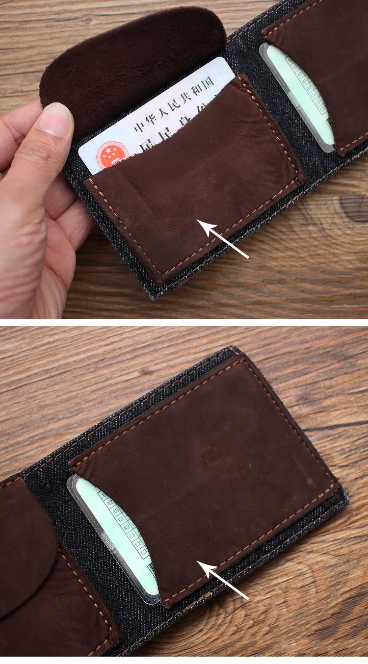 Womens Denim Wallet Blue Denim Wallet Mens Billfold Cool Wallet for Men Jean Wallets Womens Jean Wallet