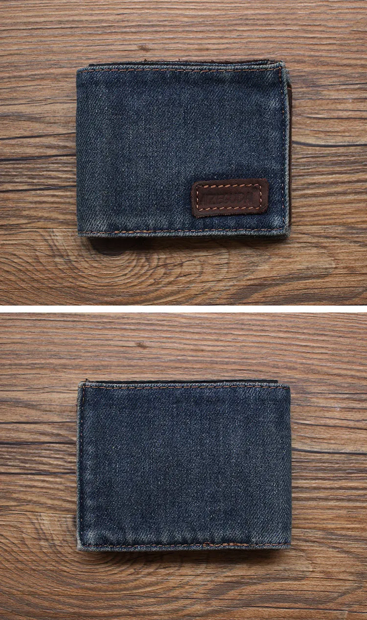Womens Denim Wallet Blue Denim Wallet Mens Billfold Cool Wallet for Men Jean Wallets Womens Jean Wallet
