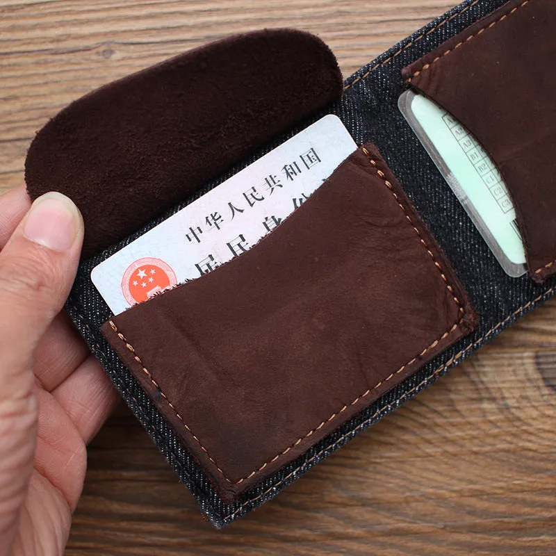 Womens Denim Wallet Blue Denim Wallet Mens Billfold Cool Wallet for Men Jean Wallets Womens Jean Wallet