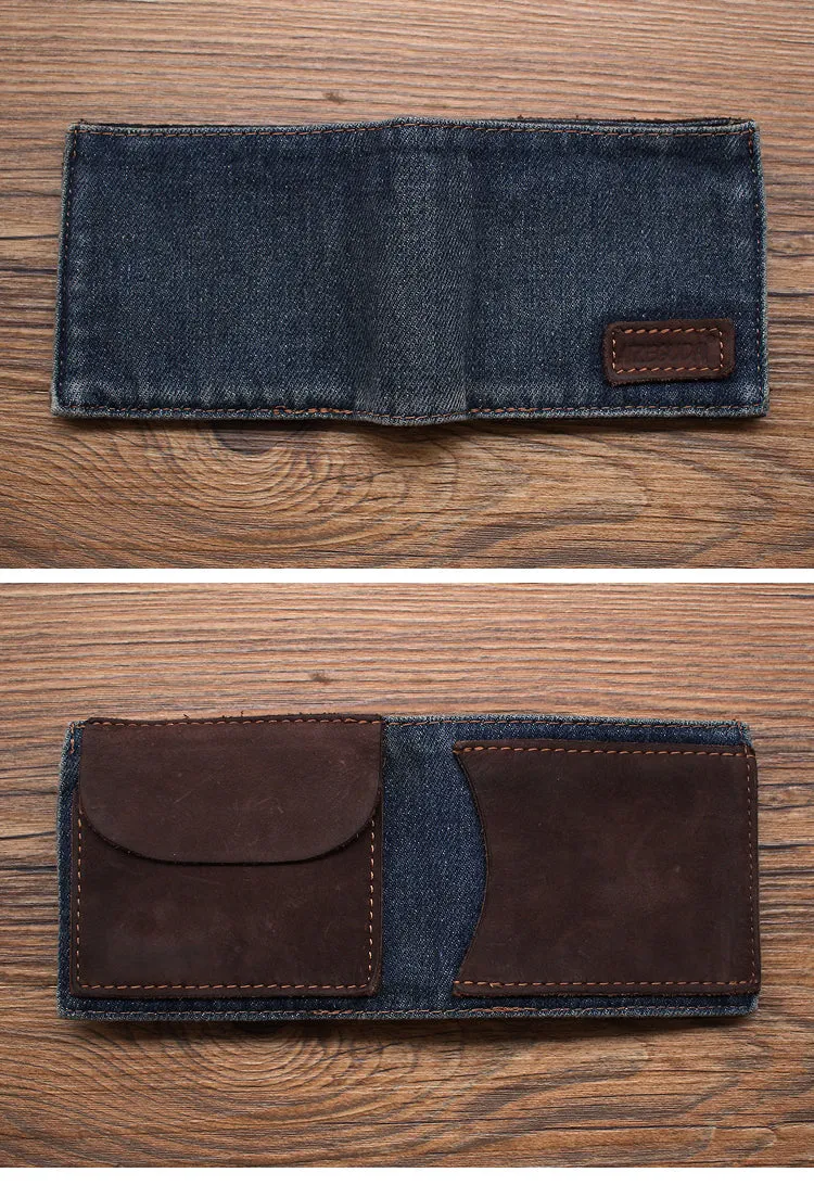 Womens Denim Wallet Blue Denim Wallet Mens Billfold Cool Wallet for Men Jean Wallets Womens Jean Wallet
