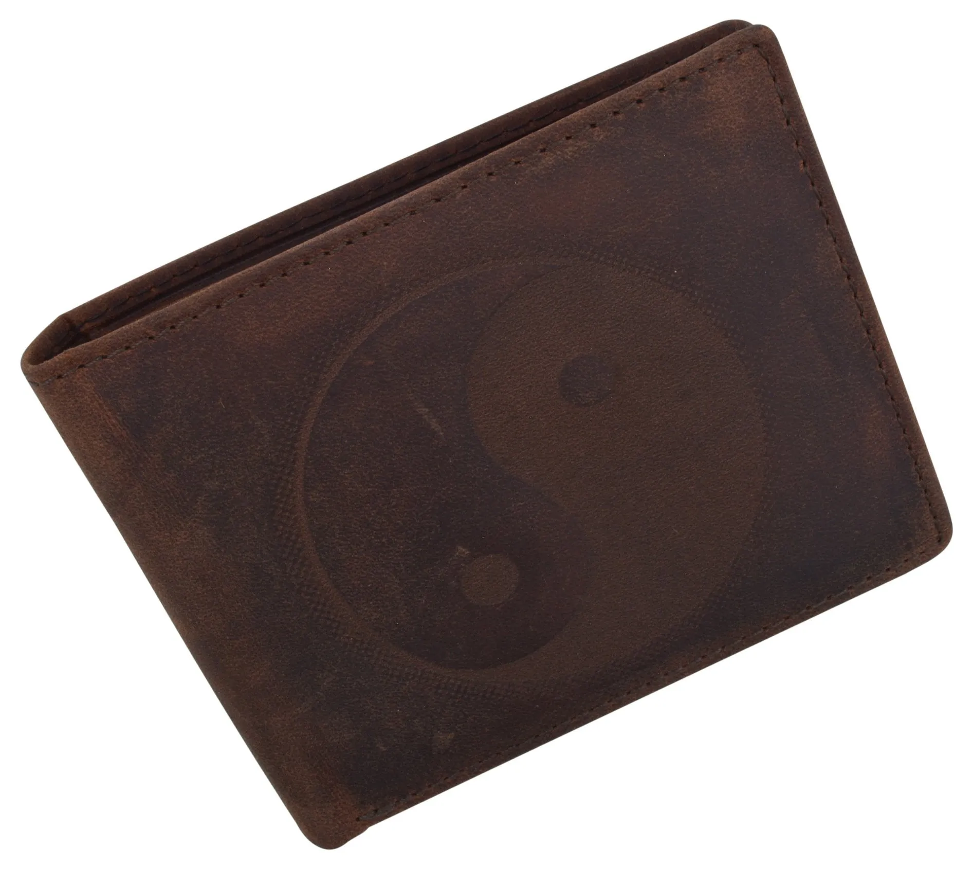 Ying Yang Bifold Genuine Leather Mens RFID Credit Card ID Wallet / 53HTC Ying Yang