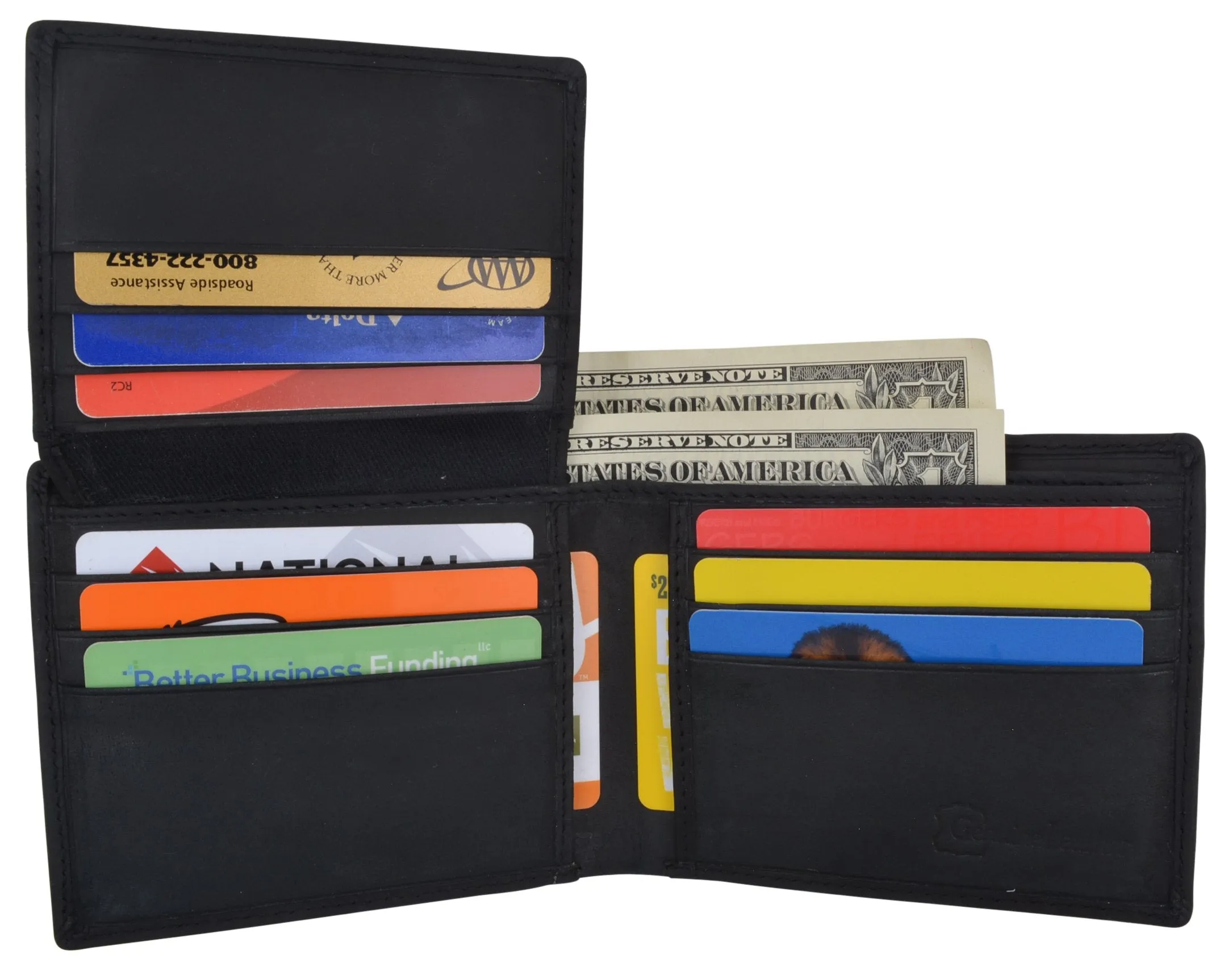 Ying Yang Bifold Genuine Leather Mens RFID Credit Card ID Wallet / 53HTC Ying Yang