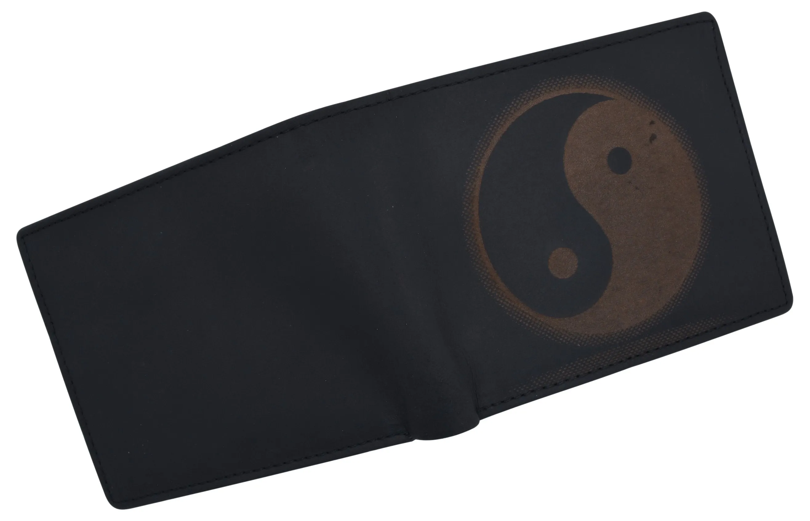 Ying Yang Bifold Genuine Leather Mens RFID Credit Card ID Wallet / 53HTC Ying Yang