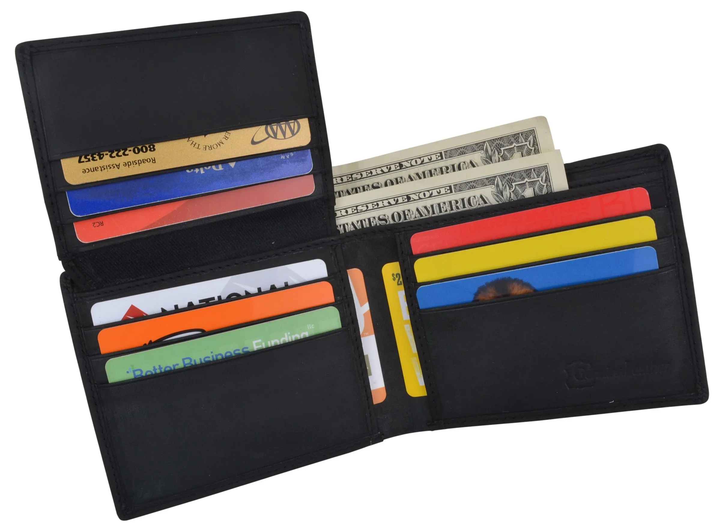 Ying Yang Bifold Genuine Leather Mens RFID Credit Card ID Wallet / 53HTC Ying Yang