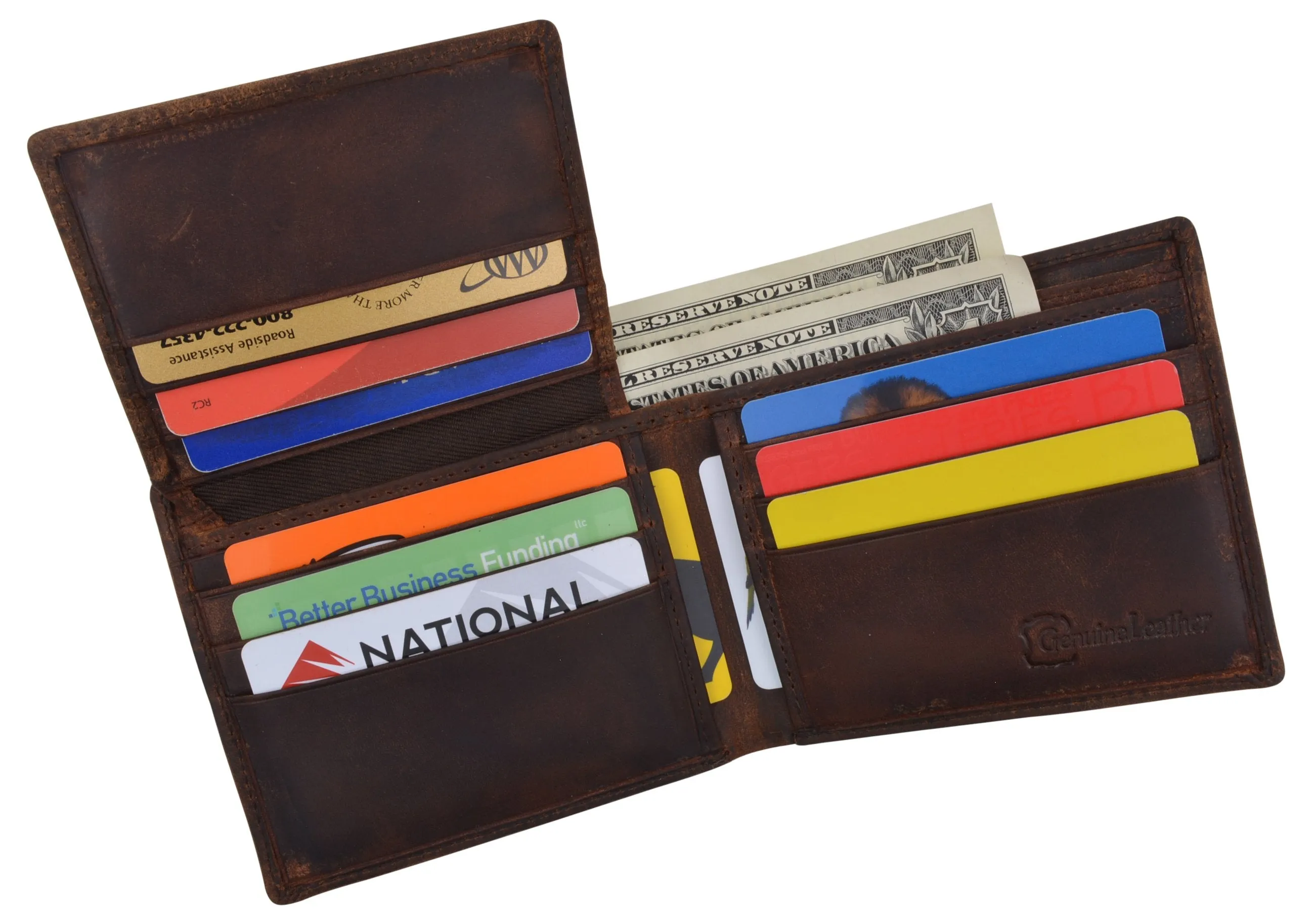 Ying Yang Bifold Genuine Leather Mens RFID Credit Card ID Wallet / 53HTC Ying Yang