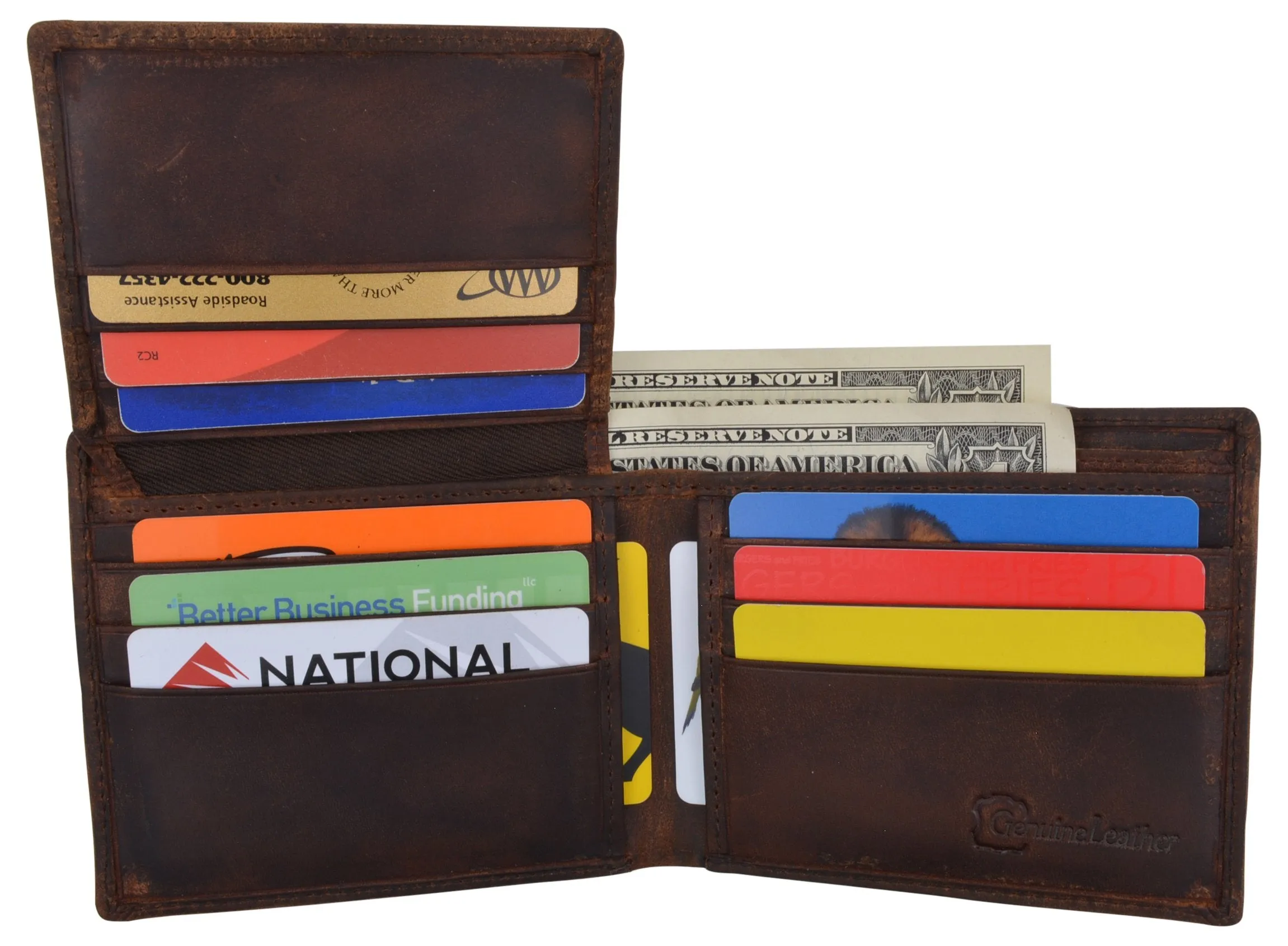 Ying Yang Bifold Genuine Leather Mens RFID Credit Card ID Wallet / 53HTC Ying Yang