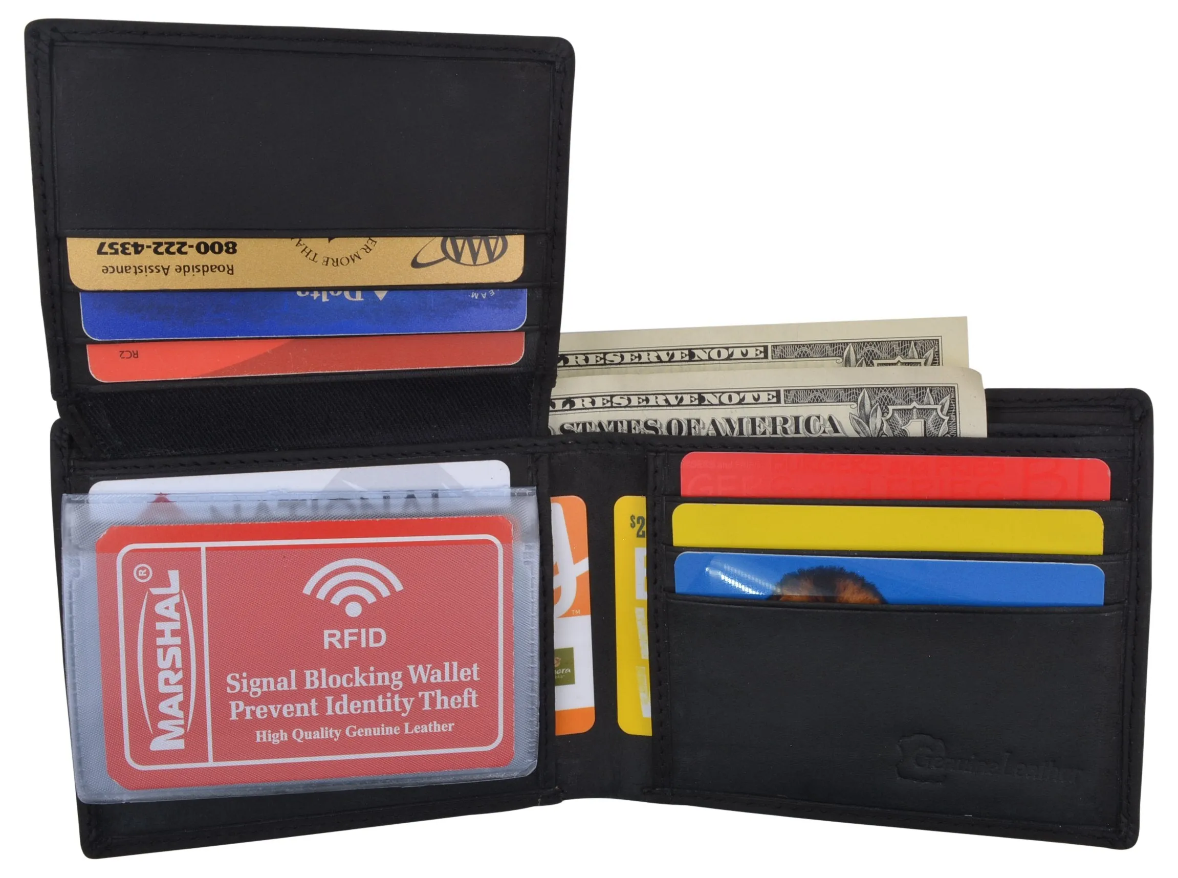 Ying Yang Bifold Genuine Leather Mens RFID Credit Card ID Wallet / 53HTC Ying Yang